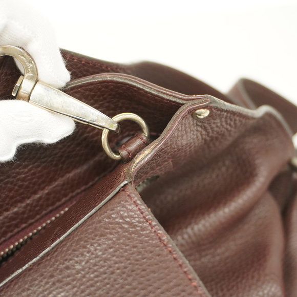 Auth Salvatore Ferragamo Gancini 2 Way Bag Women's Leather Handbag,Shoulder B... - Picture 16 of 16